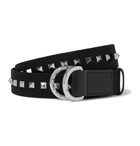 Valentino - Valentino Garavani 3cm Rockstud Leather-Trimmed Canvas Belt - Black