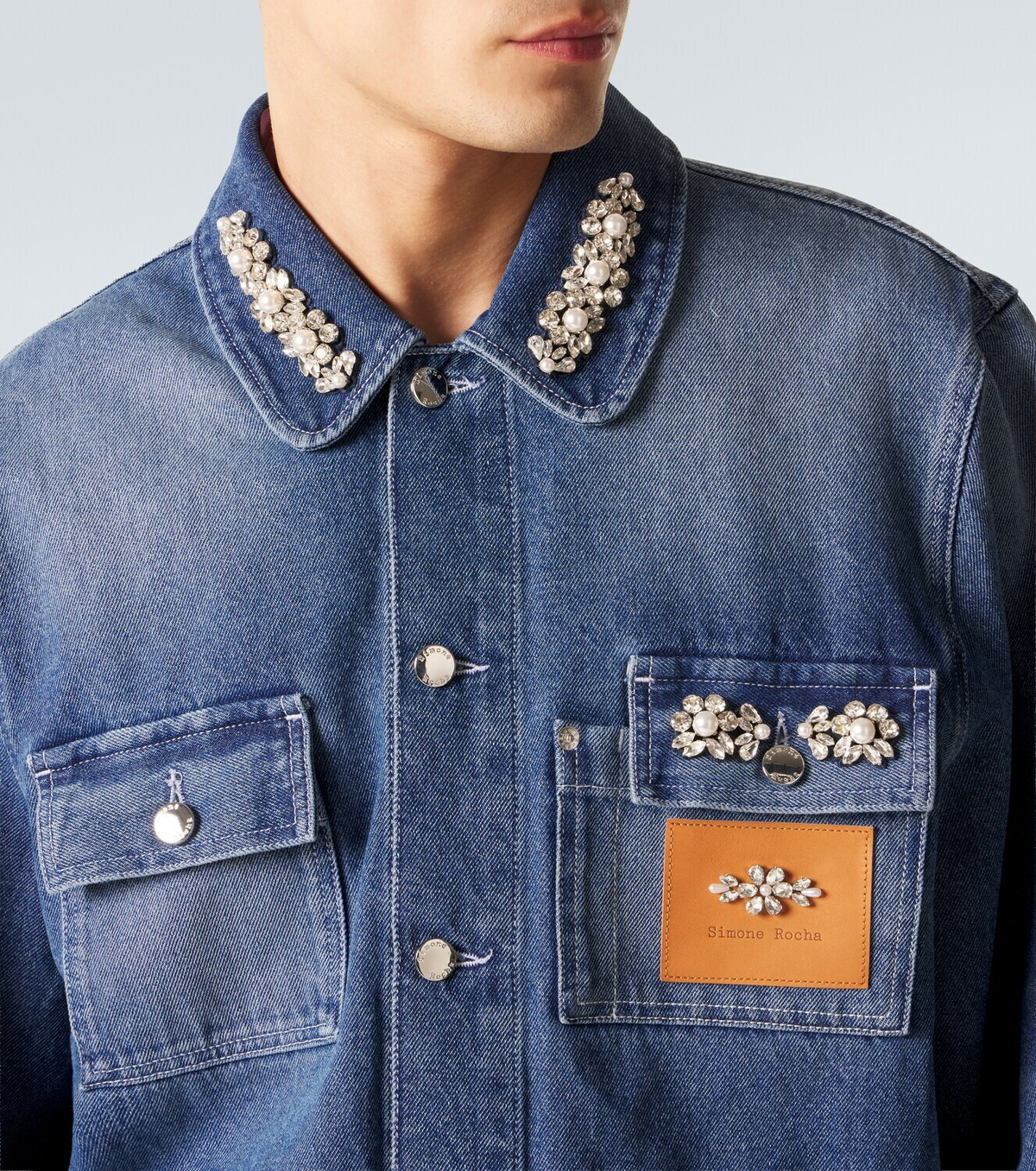 Simone Rocha Embellished denim jacket