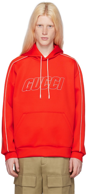 Photo: Gucci Red Embossed Hoodie