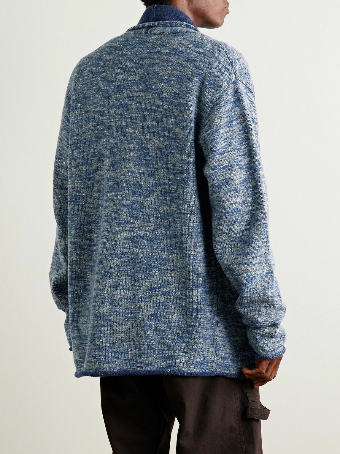The Elder Statesman - Nomad Space-Dyed Wool-Blend Cardigan - Blue