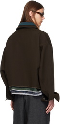 kolor Brown Wool Multi Hem Jacket