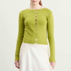 Kijun Women's Button Up Knit Top in Olive Green