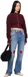 Molly Goddard Burgundy Monica Cardigan
