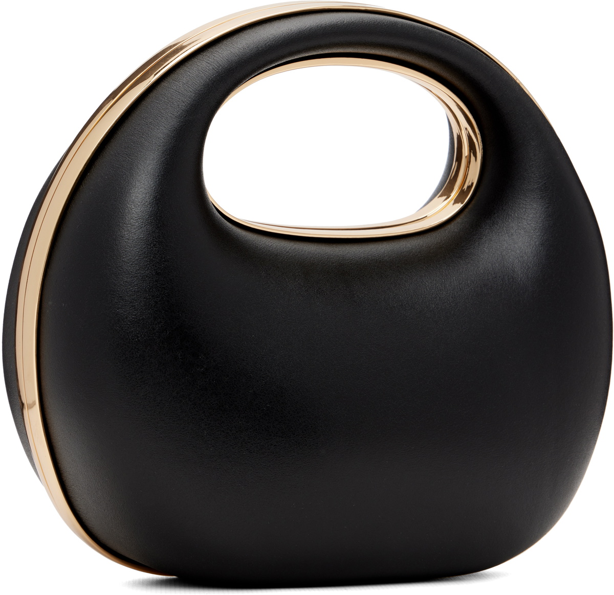 sacai Black Leather Round Bag