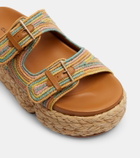 Clergerie Quinie raffia platform slides