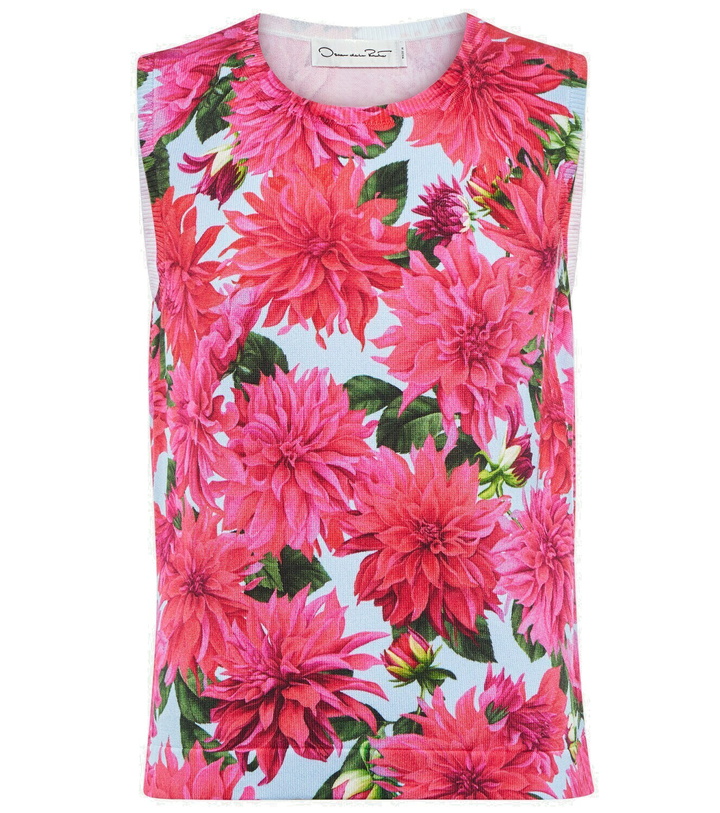 Photo: Oscar de la Renta Floral cotton-blend tank top