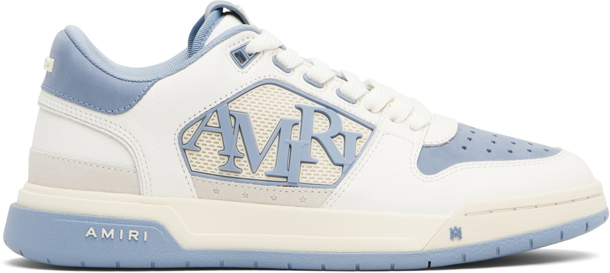 【関税込み】AMIRI ホワイト＆ベージュ Skel Top Low スニーカー AMIRI Gray & Off-White Skel Top Low Sneakers Amiri