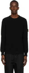 Stone Island Black Ribbed Sweater