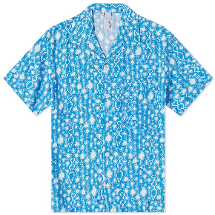 Photo: Magic Castles Men's Slack Dot Vacation Waves Shirt in Slack Dot Blue