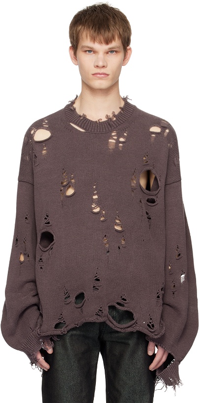 Photo: Doublet Brown Destroyed Sweater