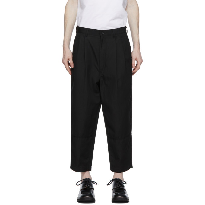 Photo: Comme des Garcons Homme Black Wool Ramie Trousers