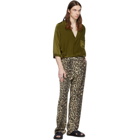 Dries Van Noten Brown and Black Leopard Trousers