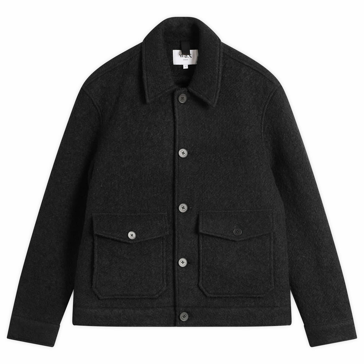 Wax London Men's Whiting Twin Weave Overshirt in Black Wax London