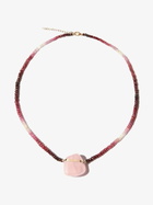 JIA JIA 14K Yellow Gold Rose Quartz Beaded Ruby Necklace