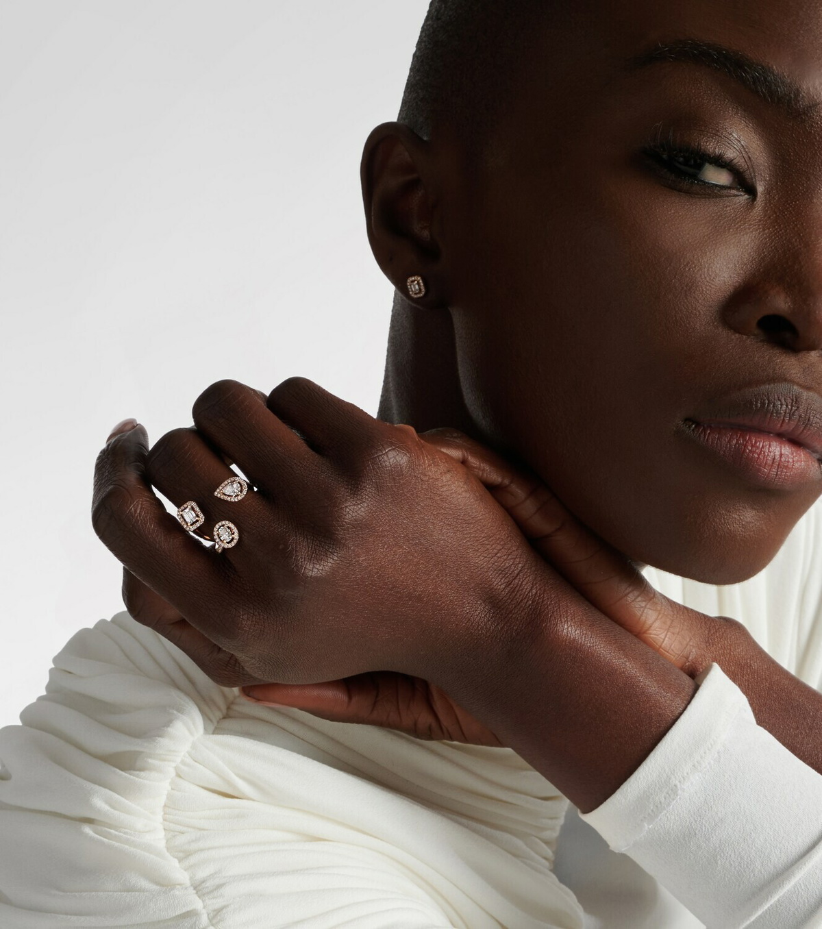 Messika My Twin Trilogy 18kt rose gold ring with diamonds
