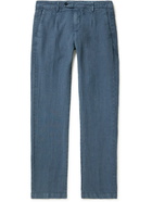 Massimo Alba - Straight-Leg Washed-Linen Trousers - Blue