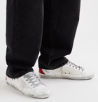 Golden Goose - Superstar Distressed Leather, Canvas and Suede Sneakers - White