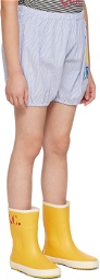 Jellymallow Kids Blue Striped Shorts