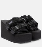Blumarine X Suicoke Moto embellished platform slides