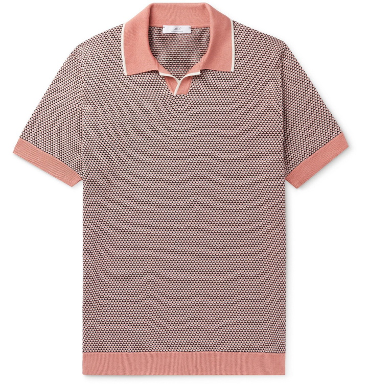 Photo: MR P. - Johnny Slim-Fit Knitted Cotton Polo Shirt - Pink