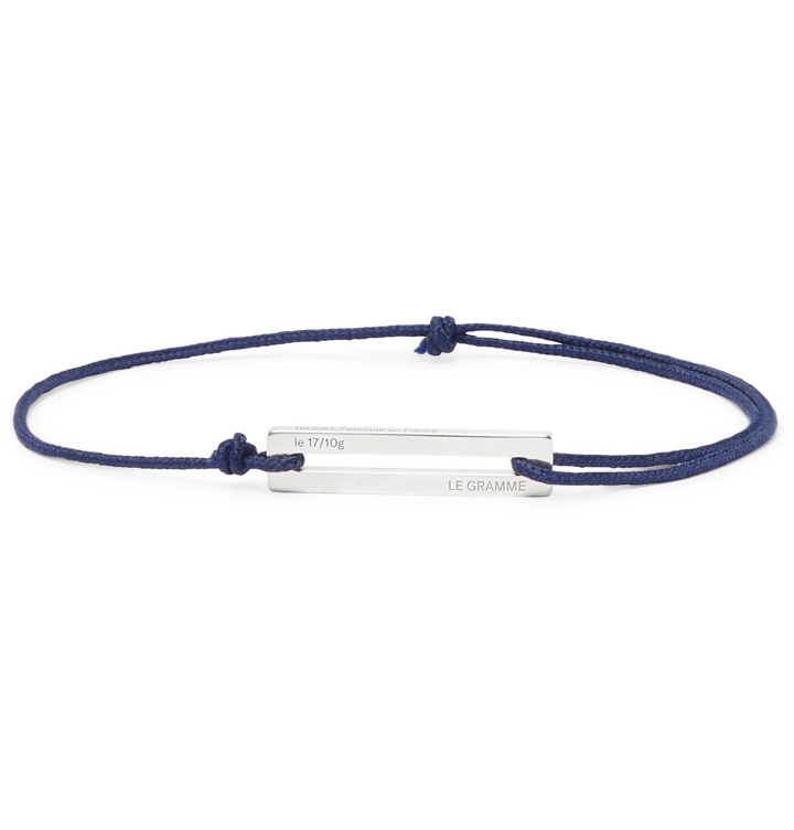 Photo: Le Gramme - Le 17/10 Cord and Sterling Silver Bracelet - Blue
