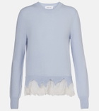 McQueen Lace-trimmed wool and cashmere sweater