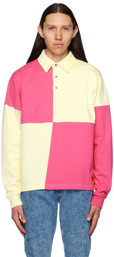 Photo: Advisory Board Crystals Pink & Off-White Colorblock Polo