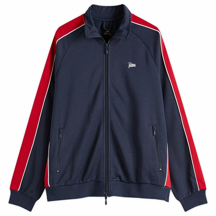 Photo: Patta Men's Tricot Track Jacket in Black Iris