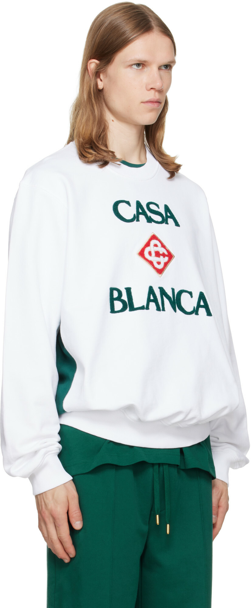 Casablanca White Diamond Logo Embroidered Sweatshirt