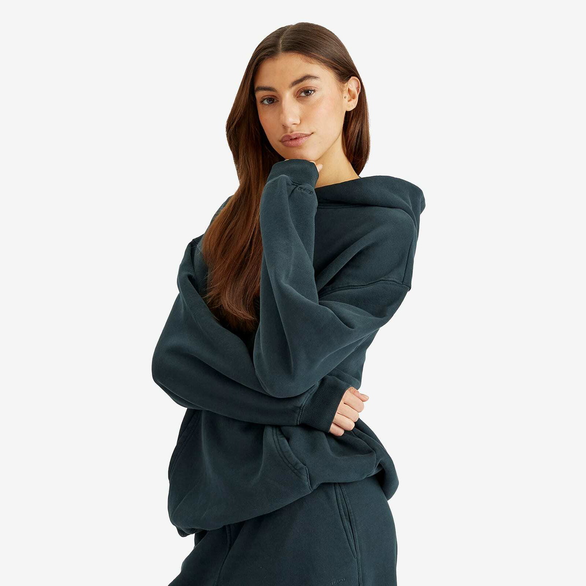 SKIMS Women's Vintage Fleece Oversized Hoodie in Cypruss