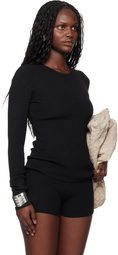 Fear of God ESSENTIALS Black Holiday Rib Long Sleeve T-shirt