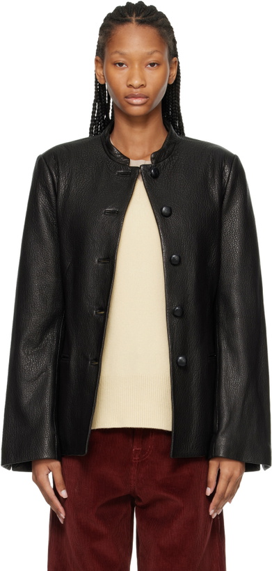 Photo: Róhe Black Shaped Grain Leather Jacket