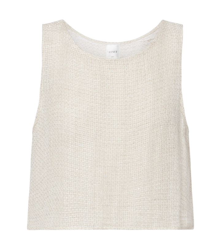 Photo: Leset Stella sequined linen-blend tank top