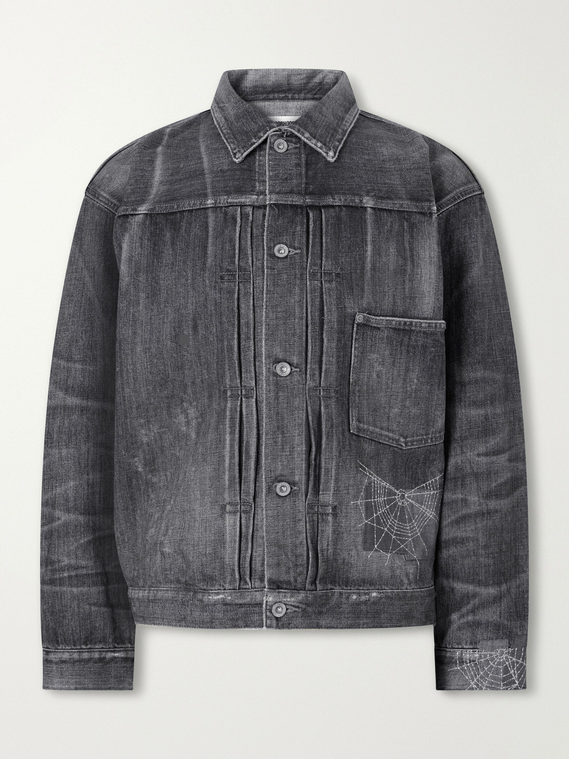 Neighborhood - Savage Embroidered Denim Jacket - Gray Neighborhood