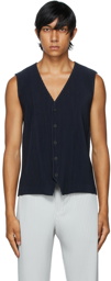 Homme Plissé Issey Miyake Navy Basics Button Vest