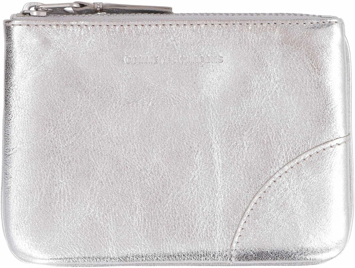 Comme des Garçons Wallet Logo Detail Flat Leather Pouch
