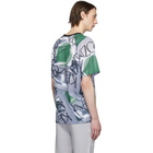 Kenzo Grey and Green Loose-Fiting Sportswear T-Shirt