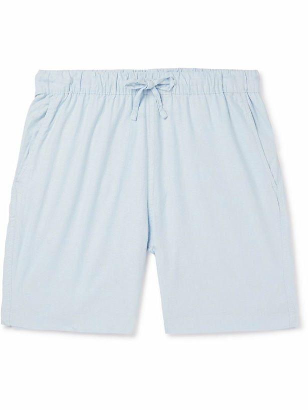 Photo: Onia - Straight-Leg Linen Drawstring Shorts - Blue