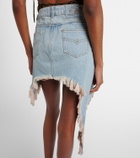 Blumarine Asymmetric distressed denim miniskirt