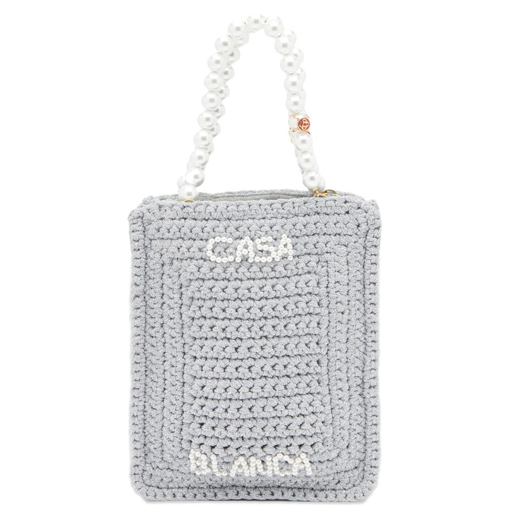 Photo: Casablanca Women's Pearl Mini Crochet Bag in Silver 