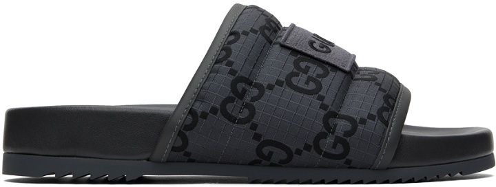 Photo: Gucci Gray GG Slide Sandals