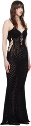 GUIZIO Black Fiorentina Maxi Dress