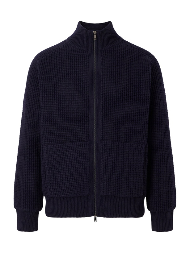 Photo: Altea - Padded Virgin Wool Bomber Jacket - Blue