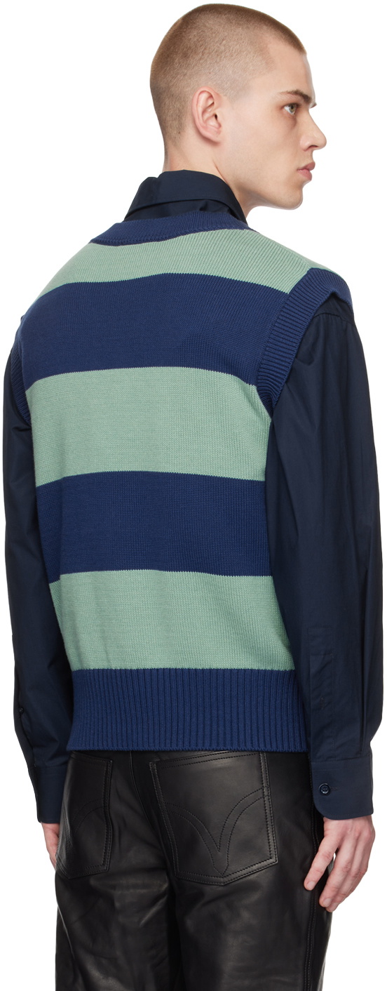 AMI Alexandre Mattiussi SSENSE Exclusive Navy & Green Vest