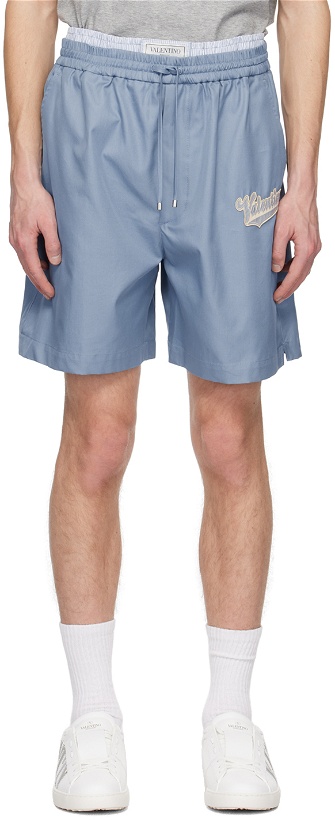 Photo: Valentino Blue Patch Shorts