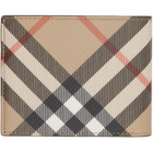 Burberry Beige Check Slim Bifold Wallet