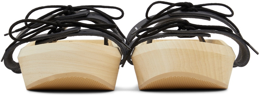 Maison Margiela Black Leather Clog Sandals