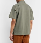 Camoshita - Skipper Camp-Collar Cotton-Terry Shirt - Green
