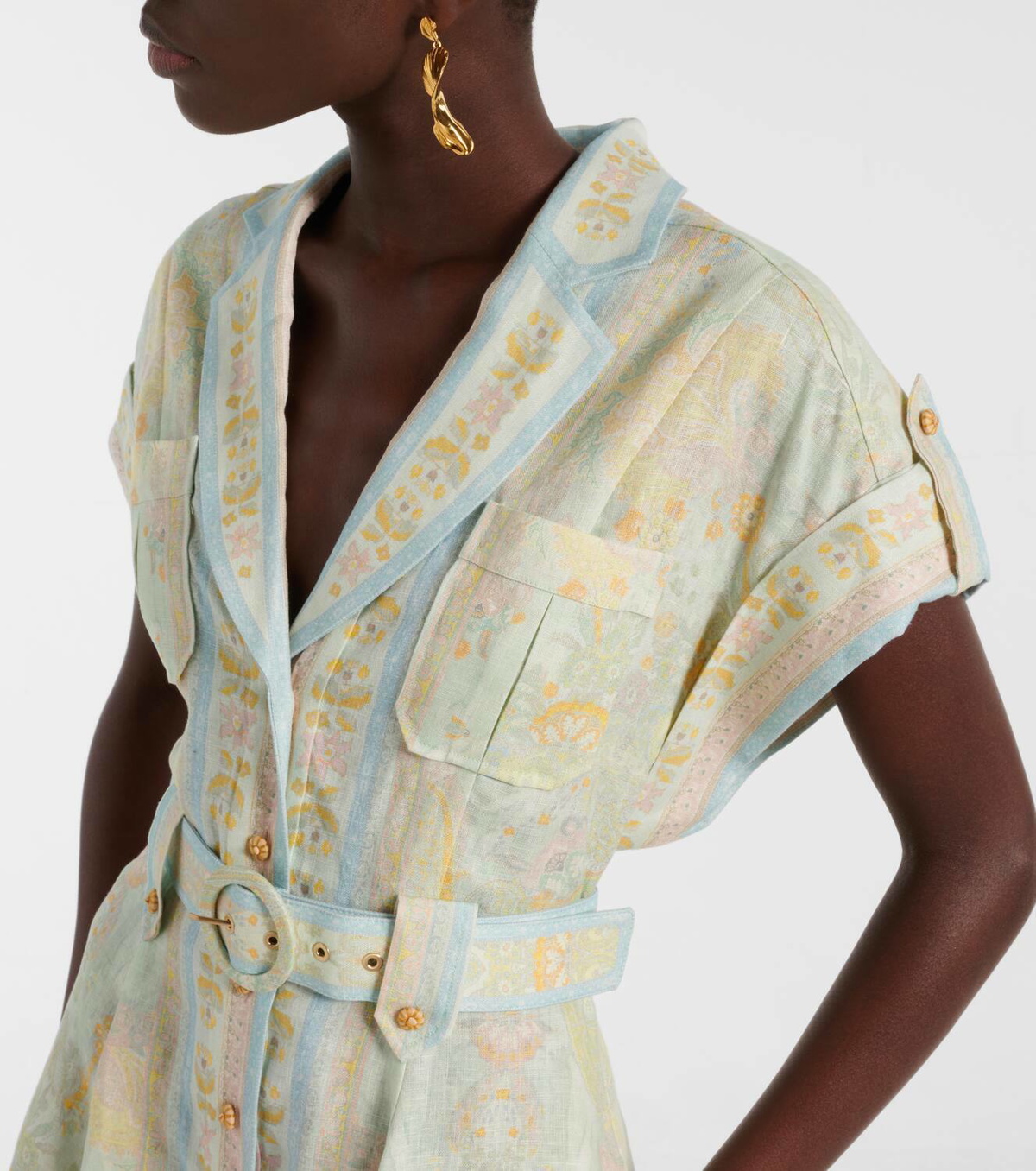 Zimmermann Acacia belted linen shirt dress Zimmermann