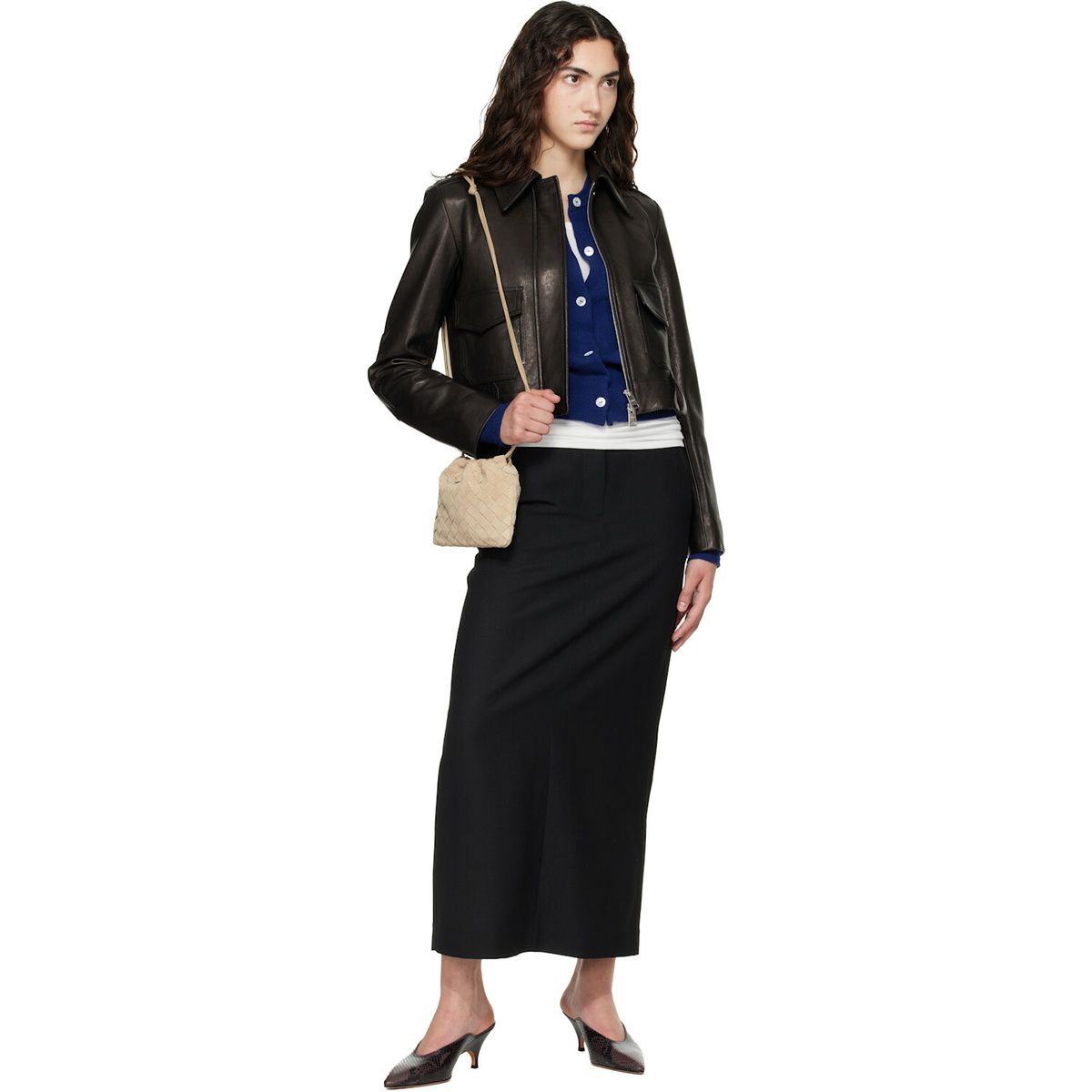 KHAITE Black Cordelia Leather Jacket